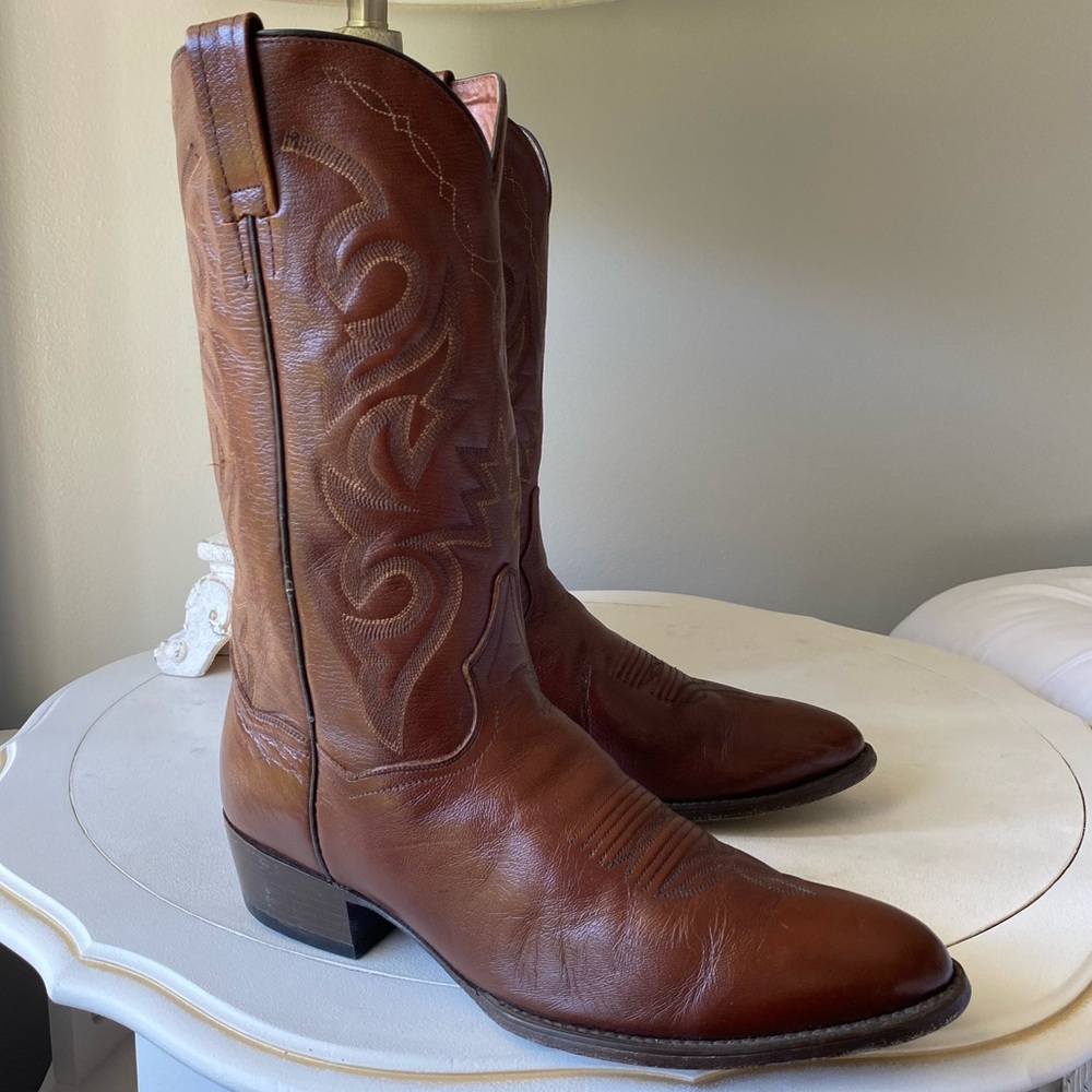 Dan Post Milwaukee Leather 13” Western Cowboy Boots Mens 10.5 Extra Wide Brown - Picture 7 of 9